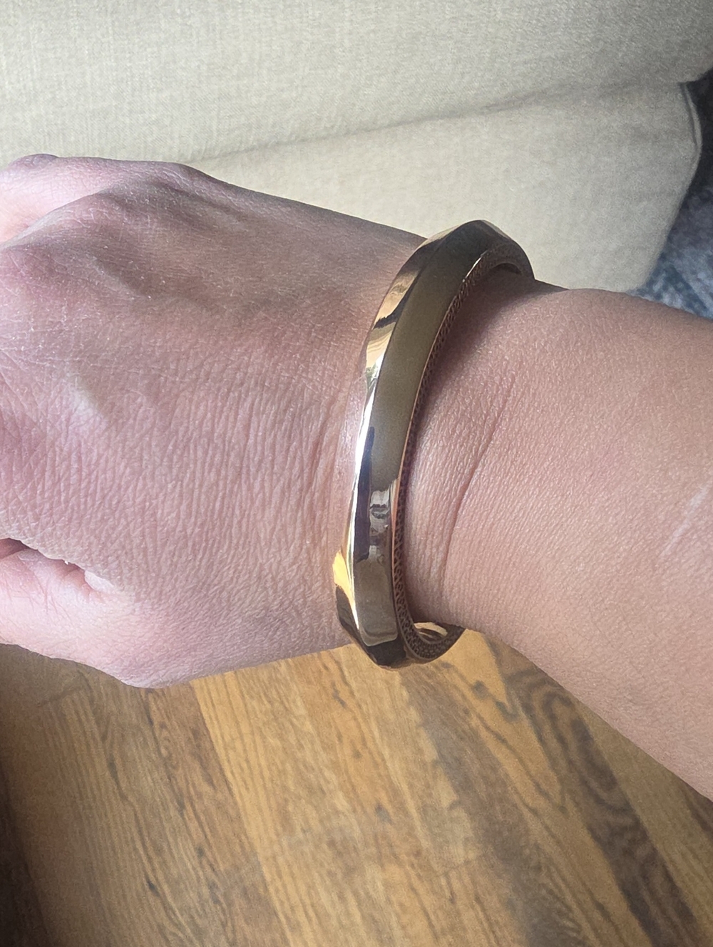 Trina Turk Rose Gold Engraved Script Cuff Bracelet | Stainless Steel Bangle